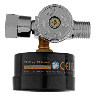 Регулятор давления с манометром для краскораспылителя K1500, 12 бар, 1/4" Denzel по ценам производителя в Воронеже с доставкой по всей России