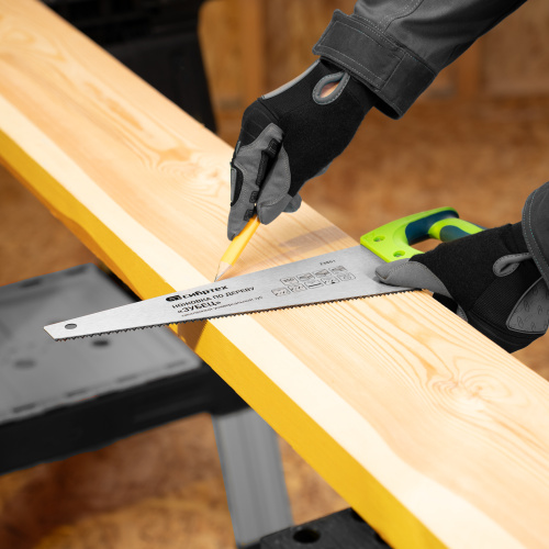 Ножовка по дереву "Зубец", 350 мм, 7-8 TPI, каленый зуб 2D, двухкомпонентная рукоятка Сибртех по ценам производителя в Воронеже с доставкой по всей России