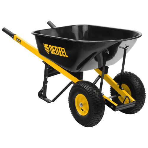 Тачка строительная, усиленная, объем 140 л, 250 кг, двухколесная, колесо 15х6.00-6 Denzel по ценам производителя в Воронеже с доставкой по всей России