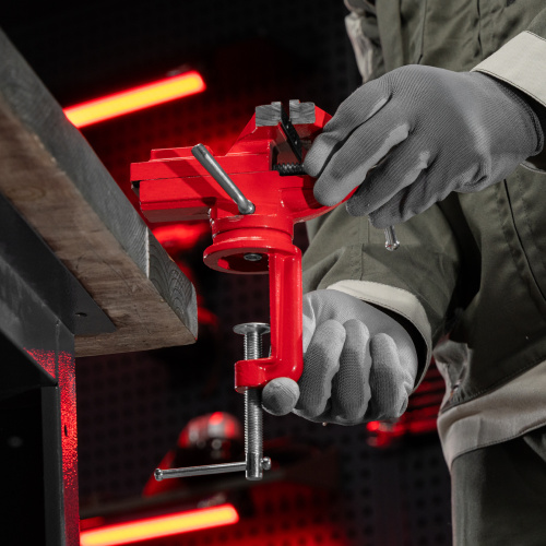 Тиски слесарные, 80 мм, настольные, поворотные, c наковальней MTX по ценам производителя в Воронеже с доставкой по всей России