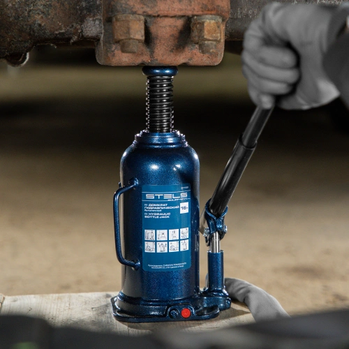 Домкрат гидравлический бутылочный, 16 т, h подъема 227-457 мм Stels по ценам производителя в Воронеже с доставкой по всей России