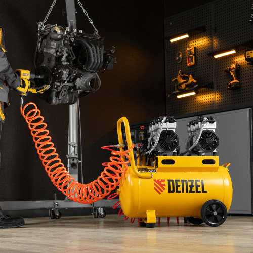 Компрессор безмасляный, малошумный DLS 1500/50, 1500 ВТ, 2x750, 50 л, 260 л/мин Denzel по ценам производителя в Воронеже с доставкой по всей России