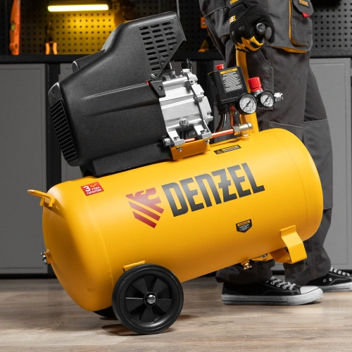 Компрессор воздушный, прямой привод DC1500/50, 1.5 кВт, 50 литров, 220 л/мин Denzel по ценам производителя в Воронеже с доставкой по всей России