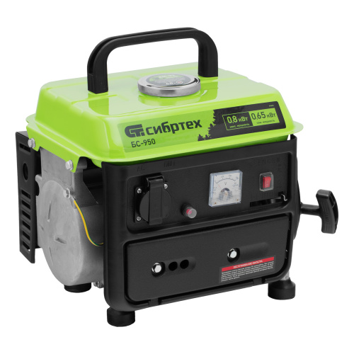 Генератор бензиновый БС-950, 0.8 кВт, 230 В, 2-х тактный, 4 л, ручной стартер Сибртех по ценам производителя в Воронеже с доставкой по всей России