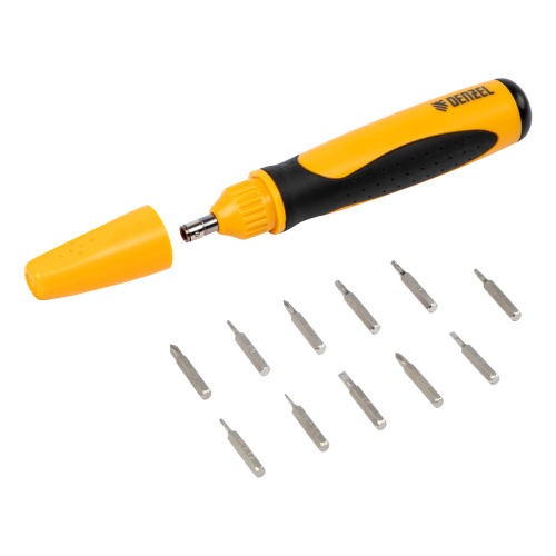 Отвертка реверсивная, механизм SmartPush mini 11 шт, CrMo Denzel по ценам производителя в Воронеже с доставкой по всей России