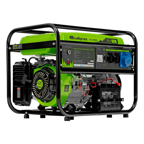 Генератор бензиновый БС-6500Э, 5.5 кВт, 230В, четырехтактный, 25 л, электростартер Сибртех по ценам производителя в Воронеже с доставкой по всей России