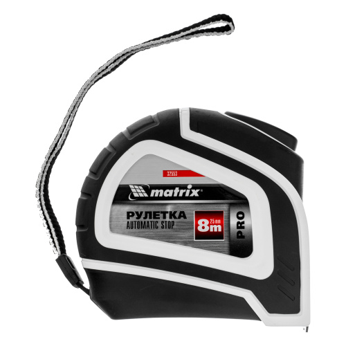 Рулетка Autostop,8 м х 25 мм,двухкомпонентный корпус,автоматическая фиксация,Pro Matrix по ценам производителя в Воронеже с доставкой по всей России