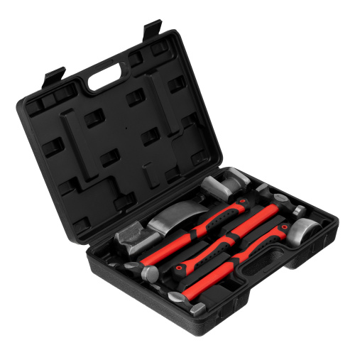 Набор рихтовочный, 3 молотка с фибергласовыми ручками, 4 наковальни, пластиковый бокс Matrix по ценам производителя в Воронеже с доставкой по всей России