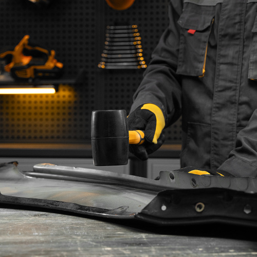 Киянка резиновая, 450 г, черная, фибергласовая рукоятка c TPR покрытием Denzel по ценам производителя в Воронеже с доставкой по всей России