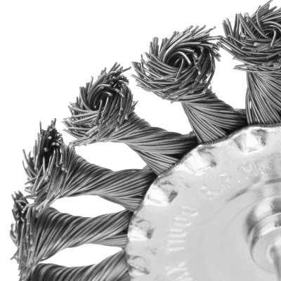 Щетка для дрели, 100 мм, плоская со шпилькой, крученая металлическая проволока Matrix по ценам производителя в Воронеже с доставкой по всей России