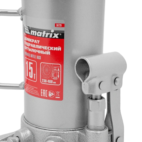 Домкрат гидравлический бутылочный, 15 т, высота подъема 230-460 мм Matrix по ценам производителя в Воронеже с доставкой по всей России