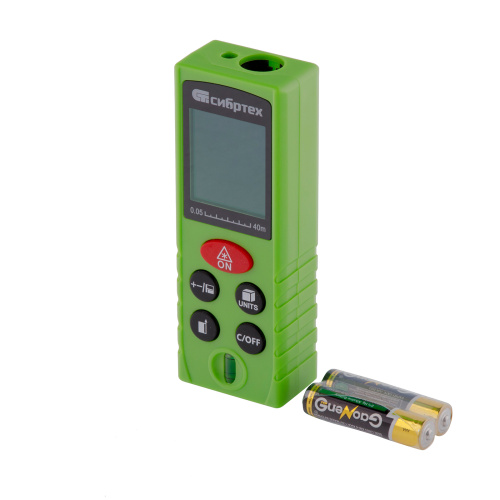 Лазерный дальномер PM-40,40 м,с пузырьковым уровнем Сибртех по ценам производителя в Воронеже с доставкой по всей России