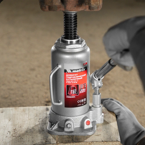 Домкрат гидравлический бутылочный, 15 т, высота подъема 230-460 мм Matrix по ценам производителя в Воронеже с доставкой по всей России