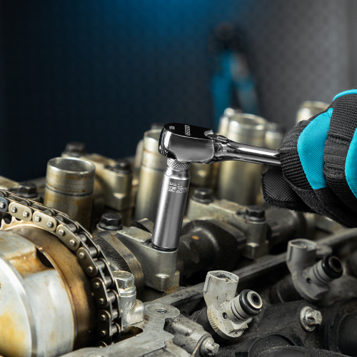 Ключ-трещотка 1/4", CrV, 120 зубьев, цельнометаллический, хром Gross по ценам производителя в Воронеже с доставкой по всей России