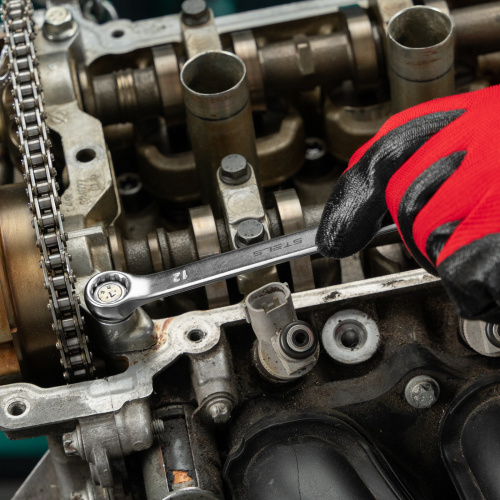 Ключ комбинированный, 12 мм, CrV, матовый хром Stels по ценам производителя в Воронеже с доставкой по всей России