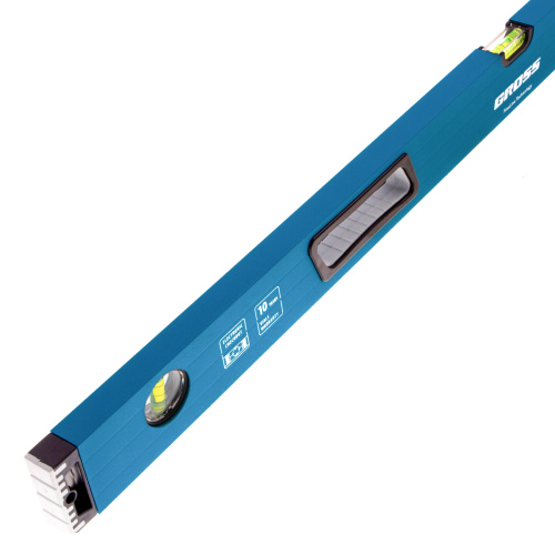 Уровень алюминиевый, 1000 мм, усиленный с ударопрочными заглушками, рукоятки, 3 глазка Gross по ценам производителя в Воронеже с доставкой по всей России