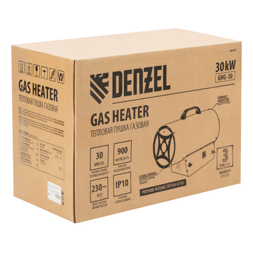 Газовая тепловая пушка GHG-30, 30 кВт, 900 м3/ч, пропан-бутан Denzel по ценам производителя в Воронеже с доставкой по всей России