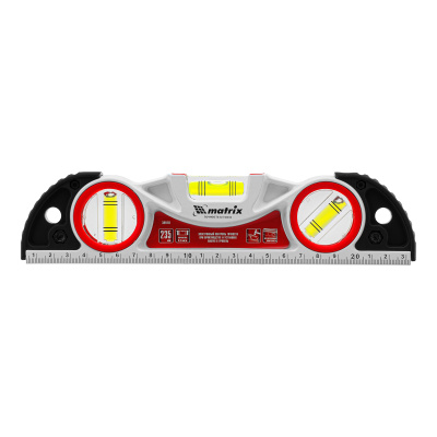 Уровень алюминиевый литой, фрезерованный, 3 глазка, две ударные площадки, 235 мм Matrix по ценам производителя в Воронеже с доставкой по всей России