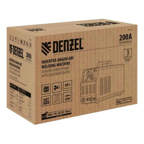 Аппарат инвертор. аргонодуговой сварки ITIG-200 ACDC Mix Pulse, 200 А, ПВ 60% Denzel по ценам производителя в Воронеже с доставкой по всей России