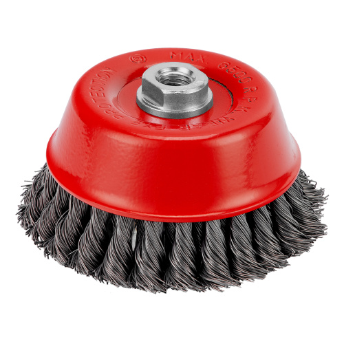 Щетка для УШМ, 125 мм, М14, "чашка", двухрядная, крученая проволока 0.5 мм Matrix по ценам производителя в Воронеже с доставкой по всей России