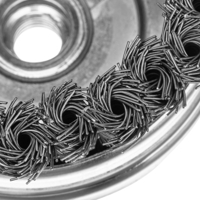 Щетка для УШМ Heavy Duty, 100 мм, М14, "чашка", крученая проволока 0.5 мм Matrix по ценам производителя в Воронеже с доставкой по всей России