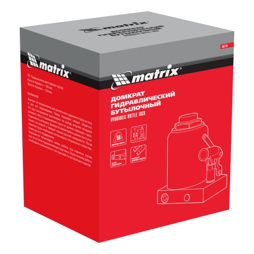 Домкрат гидравлический бутылочный, 50 т, h подъема 236-356 мм Matrix по ценам производителя в Воронеже с доставкой по всей России