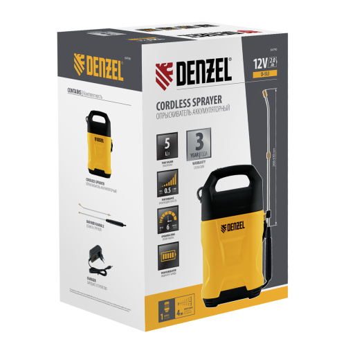 Опрыскиватель аккумуляторный D-5LI, 5 л, Li-Ion акк., 12 В, 2 Ач Denzel по ценам производителя в Воронеже с доставкой по всей России