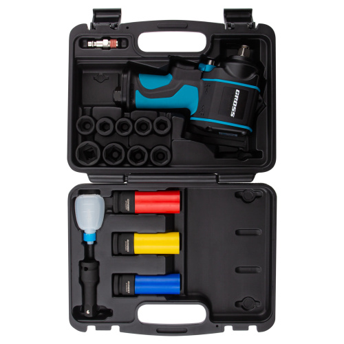 Гайковерт пневматический ударный G985K2, 1/2, 610Нм 9000 об/мин, с набором 17 предметов Gross по ценам производителя в Воронеже с доставкой по всей России