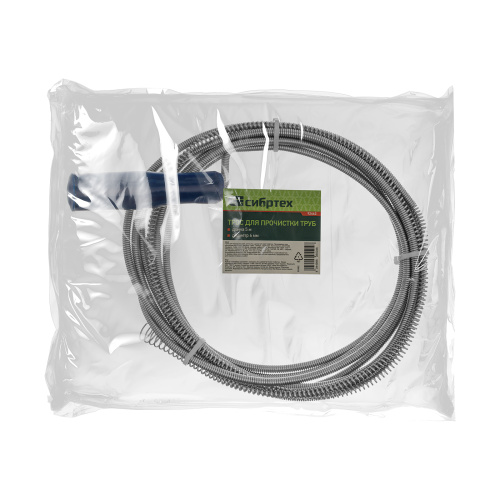Трос для прочистки труб, L-5 м, D 6 мм Сибртех по ценам производителя в Воронеже с доставкой по всей России