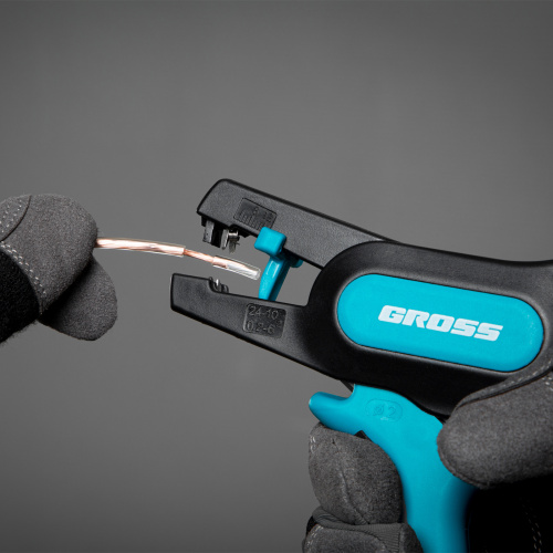 Щипцы для зачистки электропроводов 0.2-6 мм2 (10-24 AWG) лезвие: нержавеющая сталь Gross по ценам производителя в Воронеже с доставкой по всей России