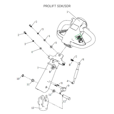 Корпус кнопки подъема-опускания вил для штабелеров SDR 1533/1536/1545S/1645/1656/2036/2045, SDK по ценам производителя в Воронеже с доставкой по всей России
