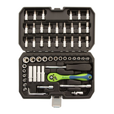 Набор инструментов 56 предметов, CrV, 1/4" Сибртех по ценам производителя в Воронеже с доставкой по всей России