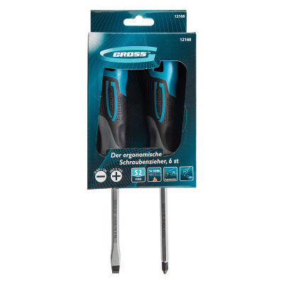 Набор отверток комбинированный 2 шт, S2, трехкомпонентная рукоятка Gross по ценам производителя в Воронеже с доставкой по всей России