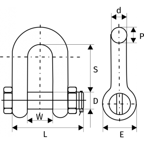 Скоба прямая  12 т, G2150, с гайкой и шплинтом размер 1 - 1/4 по ценам производителя в Воронеже с доставкой по всей России
