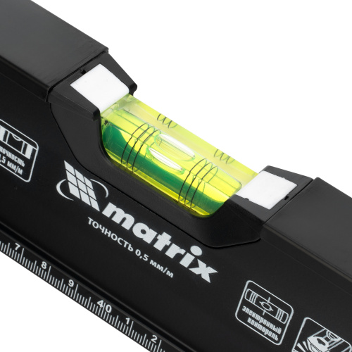 Уровень алюминиевый, усиленный, фрезерованный, 3 глазка, двухкомпонентные рукоятки, 800 мм Matrix по ценам производителя в Воронеже с доставкой по всей России