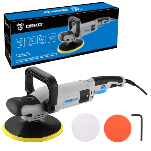 Шлифмашина полировальная сетевая DEKO P1500-D PRO, 180мм, 1500 Вт по ценам производителя в Воронеже с доставкой по всей России