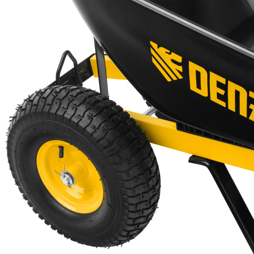 Тачка строительная, усиленная, объем 140 л, 250 кг, двухколесная, колесо 15х6.00-6 Denzel по ценам производителя в Воронеже с доставкой по всей России