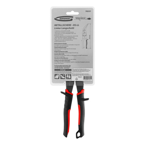 Ножницы по металлу "Piranha", 270 мм, прямой и левый проходной рез, сталь СrMo, двухкомпонентные рукоятки Gross по ценам производителя в Воронеже с доставкой по всей России