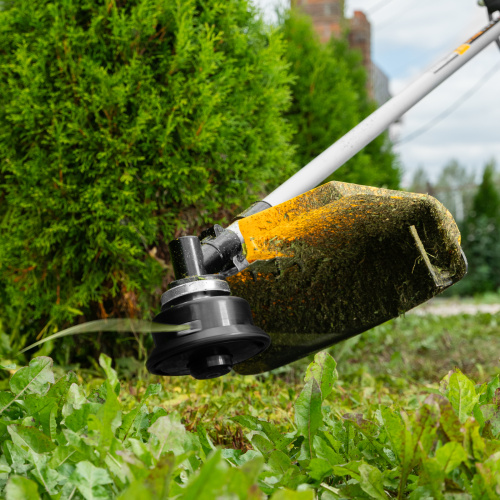 Триммер бензиновый DT-43E, 43 см3, неразъемная штанга, электростартер, состоит из 2 частей Denzel по ценам производителя в Воронеже с доставкой по всей России