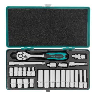 Набор торцевых головок с трещоткой, 1/4", 26 предметов Stels по ценам производителя в Воронеже с доставкой по всей России