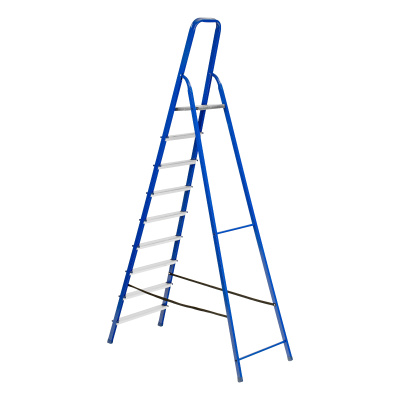 Стремянка, 9 ступеней, стальной профиль, алюминиевые ступени Сибртех по ценам производителя в Воронеже с доставкой по всей России