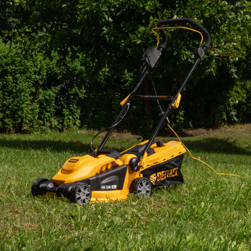 Газонокосилка электрическая GM-1200, 1200 Вт, ширина 32 см, 3 уровня, травосборник 25 л. Denzel по ценам производителя в Воронеже с доставкой по всей России