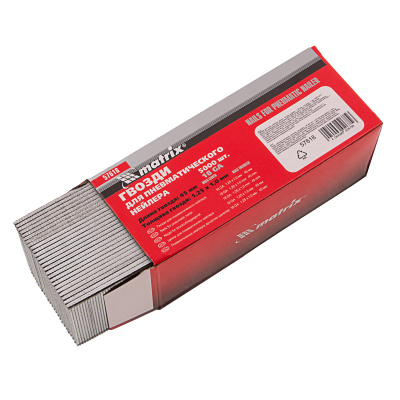 Гвозди для пневматического нейлера, длина 45 мм, ширина 1.25 мм, толщина 1 мм, 5000 шт Matrix по ценам производителя в Воронеже с доставкой по всей России
