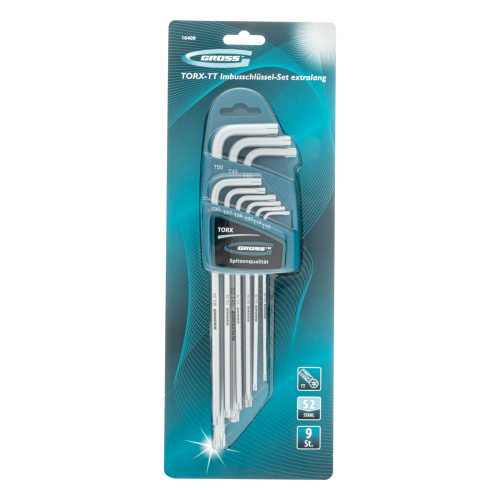 Набор ключей имбусовых Torx -TT, 9 шт: T10-T50, экстра-длинные, S2, сатинированные Gross по ценам производителя в Воронеже с доставкой по всей России