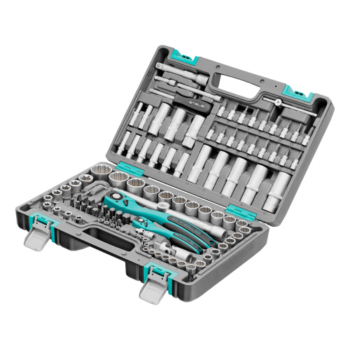 Набор инструментов 1/2", 1/4", CrV, 12 гранные головки, пластиковый кейс, 109 предмета Stels по ценам производителя в Воронеже с доставкой по всей России