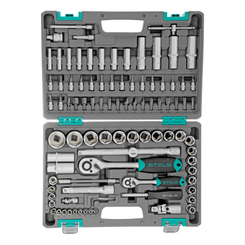 Набор инструментов, 1/2", 1/4", CrV, пластиковый кейс 94 предмета Stels по ценам производителя в Воронеже с доставкой по всей России