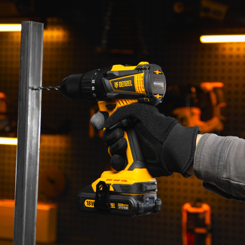 Дрель-шуруповерт аккумуляторная, бесщет. BLDL-IB-18-0, Li-Ion, 18 В Denzel по ценам производителя в Воронеже с доставкой по всей России