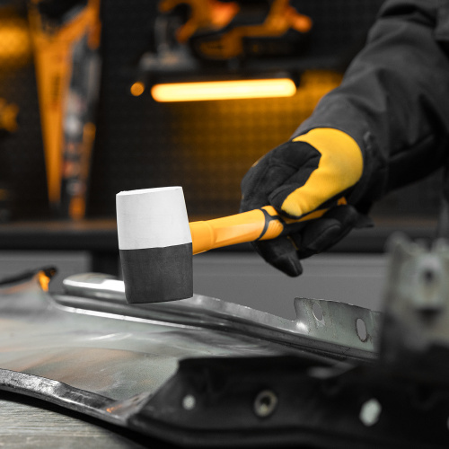 Киянка резиновая, 225 г, черно-белая, фибергласовая рукоятка c TPR покрытием Denzel по ценам производителя в Воронеже с доставкой по всей России