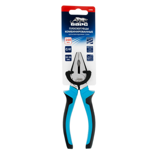 Плоскогубцы комбинированные 160 мм, хром-ванадий, двухкомпонентные рукоятки Барс по ценам производителя в Воронеже с доставкой по всей России