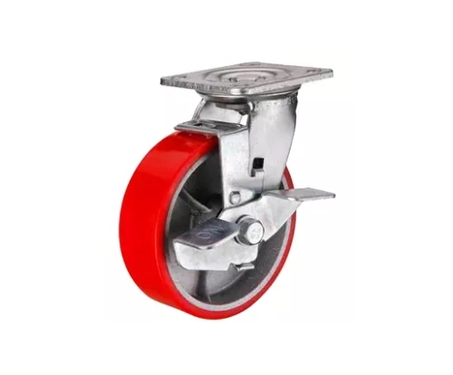 Колесо большегрузное поворотное SCpb 93 75 мм полиуретановое с тормозом (N) по ценам производителя в Воронеже с доставкой по всей России